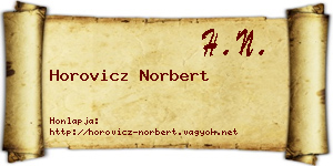 Horovicz Norbert névjegykártya